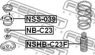 Febest NSHB-C23F - Putekļu aizsargkomplekts, Amortizators autodraugiem.lv