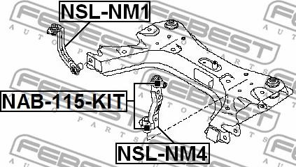 Febest NSL-NM4 - Kronšteins, Palīgrāmis / Agregātu balsts autodraugiem.lv