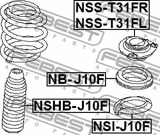 Febest NSS-T31FR - Amortizatora statnes balsts autodraugiem.lv