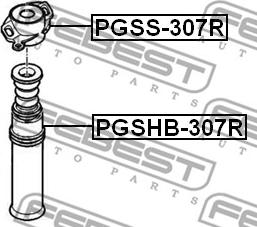 Febest PGSS-307R - Amortizatora statnes balsts autodraugiem.lv