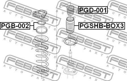 Febest PGSHB-BOX3 - Aizsargvāciņš / Putekļusargs, Amortizators autodraugiem.lv