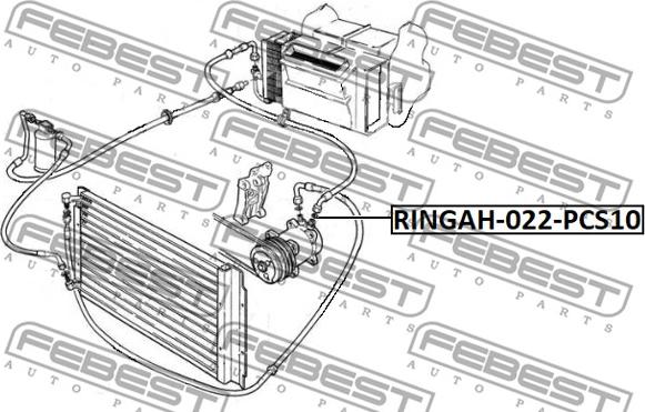 Febest RINGAH-022-PCS10 - Blīvgredzens, Gaisa kondicioniera cauruļvads autodraugiem.lv