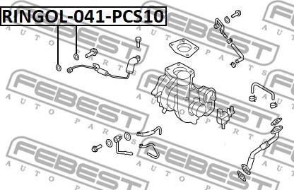 Febest RINGOL-041-PCS10 - Blīve, Eļļas sūknis autodraugiem.lv