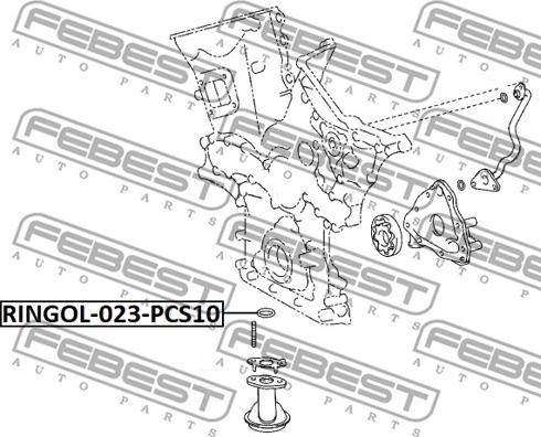 Febest RINGOL-023-PCS10 - Blīve, Eļļas sūknis autodraugiem.lv