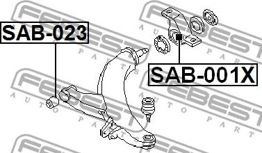 Febest SAB-023 - Piekare, Šķērssvira autodraugiem.lv