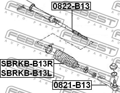 Febest SBRKB-B13L - Putekļusargs, Stūres iekārta autodraugiem.lv