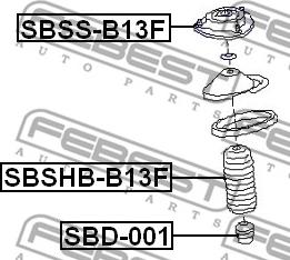 Febest SBSS-B13F - Amortizatora statnes balsts autodraugiem.lv