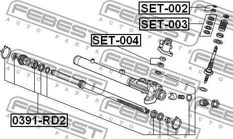 FEBEST SET-003 - Remkomplekts, Stūres šķērsstiepņa šarnīrs autodraugiem.lv