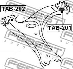 Febest TAB-201 - Piekare, Šķērssvira autodraugiem.lv