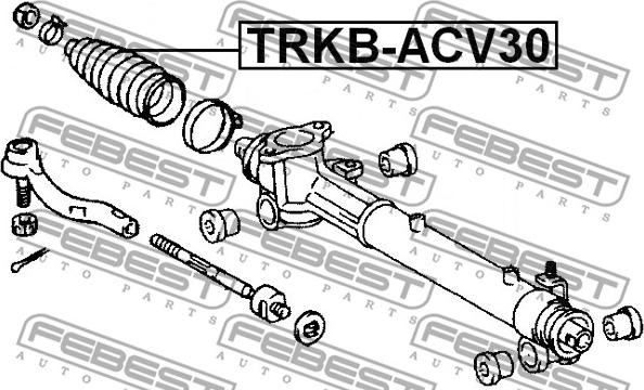 Febest TRKB-ACV30 - Putekļusargs, Stūres iekārta autodraugiem.lv