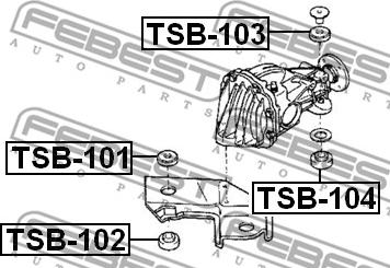 Febest TSB-102 - Piekare, Diferenciālis autodraugiem.lv