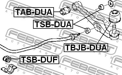 Febest TSB-DUF - Bukse, Stabilizators autodraugiem.lv