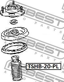 Febest TSHB-20-PL - Putekļu aizsargkomplekts, Amortizators autodraugiem.lv