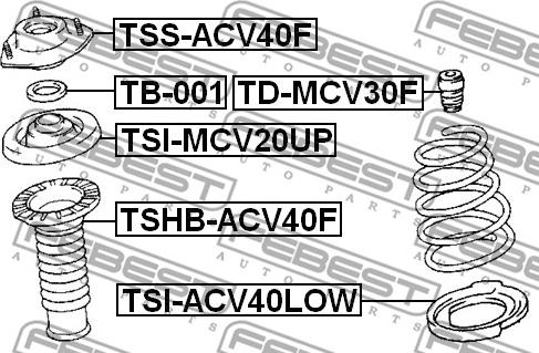 Febest TSS-ACV40F - Amortizatora statnes balsts autodraugiem.lv