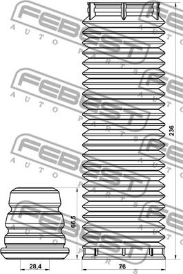 Febest VLSHB-S40IIF-KIT - Putekļu aizsargkomplekts, Amortizators autodraugiem.lv