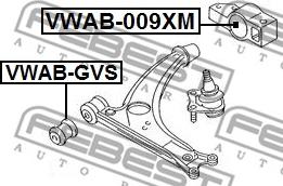 Febest VWAB-009XM - Piekare, Šķērssvira autodraugiem.lv