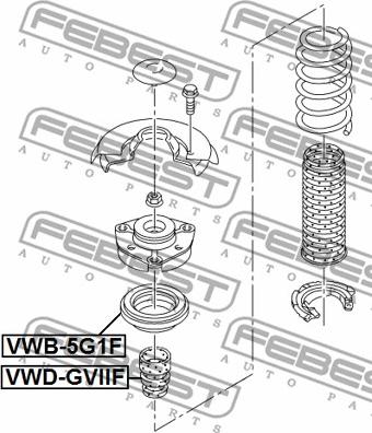 Febest VWB-5G1F - Ritgultnis, Amortizatora statnes balsts autodraugiem.lv