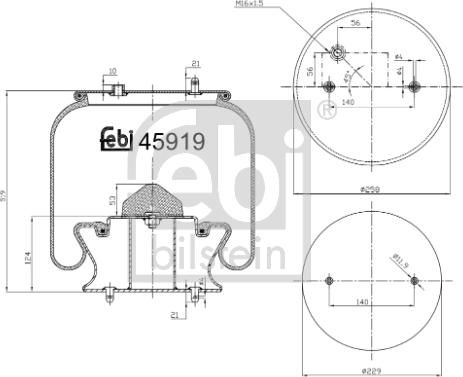 Febi Bilstein 45919 - Pneimoatsperes spilvens, Pneimopiekare autodraugiem.lv