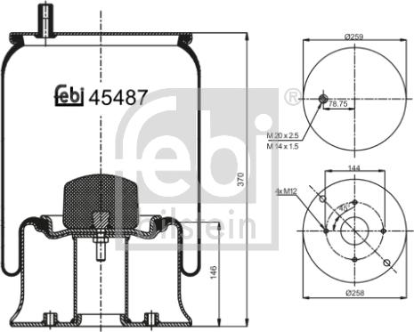 Febi Bilstein 45487 - Pneimoatsperes spilvens, Pneimopiekare autodraugiem.lv