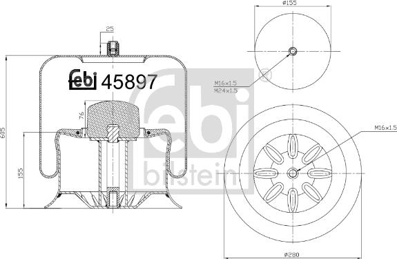 Febi Bilstein 45897 - Pneimoatsperes spilvens, Pneimopiekare autodraugiem.lv