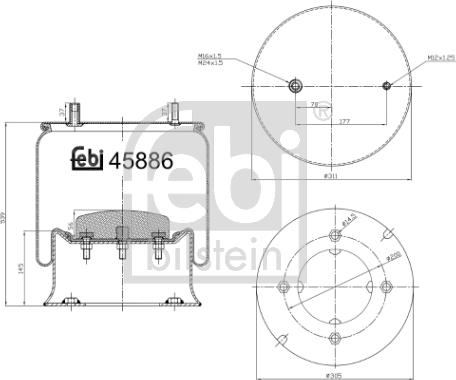 Febi Bilstein 45886 - Pneimoatsperes spilvens, Pneimopiekare autodraugiem.lv