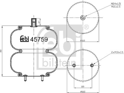 Febi Bilstein 45759 - Pneimoatsperes spilvens, Pneimopiekare autodraugiem.lv