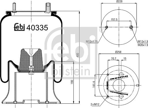 Febi Bilstein 40335 - Pneimoatsperes spilvens, Pneimopiekare autodraugiem.lv