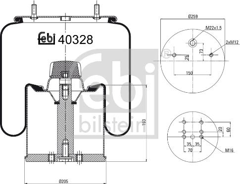 Febi Bilstein 40328 - Pneimoatsperes spilvens, Pneimopiekare autodraugiem.lv