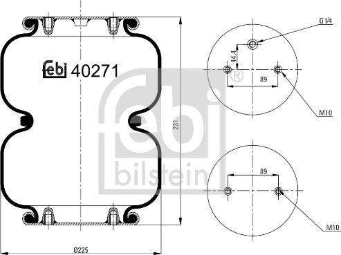 Febi Bilstein 40271 - Pneimoatsperes spilvens, Pneimopiekare autodraugiem.lv