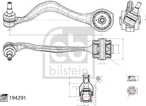 Febi Bilstein 194291 - Neatkarīgās balstiekārtas svira, Riteņa piekare autodraugiem.lv