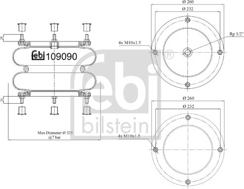 Febi Bilstein 109090 - Pneimoatsperes spilvens, Pneimopiekare autodraugiem.lv