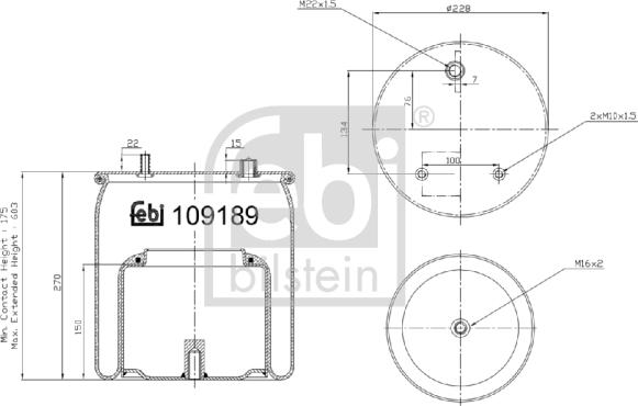 Febi Bilstein 109189 - Pneimoatsperes spilvens, Pneimopiekare autodraugiem.lv