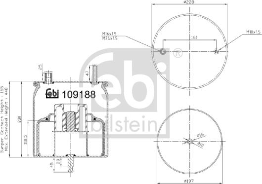 Febi Bilstein 109188 - Pneimoatsperes spilvens, Pneimopiekare autodraugiem.lv