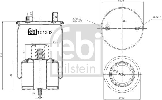 Febi Bilstein 101302 - Pneimoatsperes spilvens, Pneimopiekare autodraugiem.lv