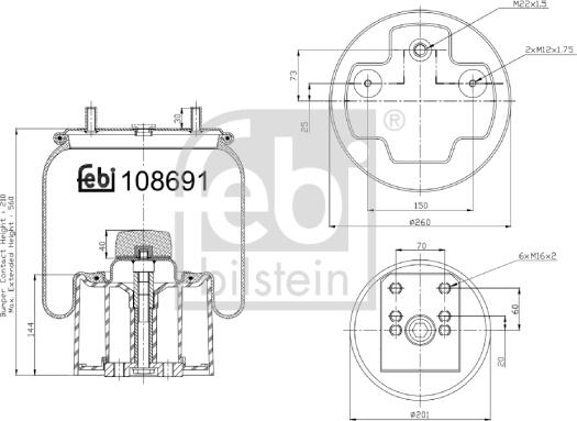 Febi Bilstein 108691 - Pneimoatsperes spilvens, Pneimopiekare autodraugiem.lv