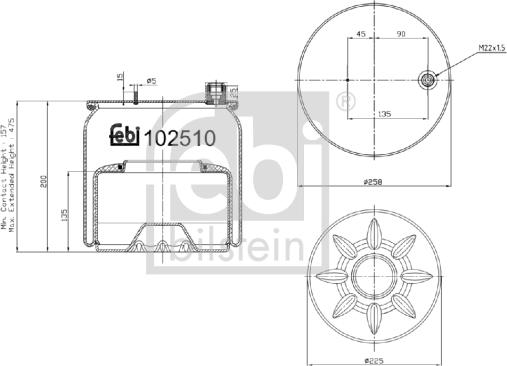 Febi Bilstein 102510 - Pneimoatsperes spilvens, Pneimopiekare autodraugiem.lv