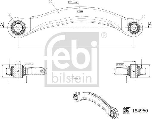 Febi Bilstein 184960 - Neatkarīgās balstiekārtas svira, Riteņa piekare autodraugiem.lv