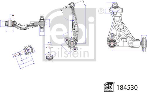 Febi Bilstein 184530 - Neatkarīgās balstiekārtas svira, Riteņa piekare autodraugiem.lv