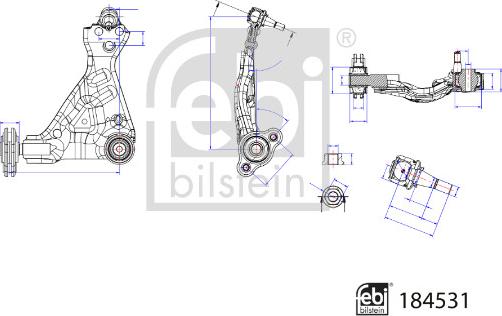 Febi Bilstein 184531 - Neatkarīgās balstiekārtas svira, Riteņa piekare autodraugiem.lv