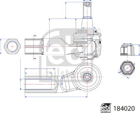 Febi Bilstein 184020 - Stūres šķērsstiepņa uzgalis autodraugiem.lv