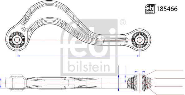 Febi Bilstein 185466 - Neatkarīgās balstiekārtas svira, Riteņa piekare autodraugiem.lv