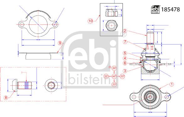 Febi Bilstein 185478 - Balst / Virzošais šarnīrs autodraugiem.lv