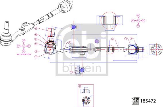 Febi Bilstein 185472 - Stūres šķērsstiepnis autodraugiem.lv