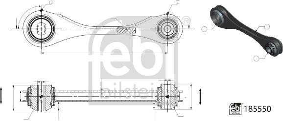 Febi Bilstein 185550 - Neatkarīgās balstiekārtas svira, Riteņa piekare autodraugiem.lv