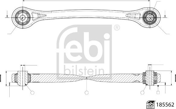 Febi Bilstein 185562 - Neatkarīgās balstiekārtas svira, Riteņa piekare autodraugiem.lv