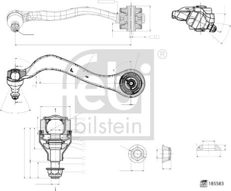 Febi Bilstein 185583 - Neatkarīgās balstiekārtas svira, Riteņa piekare autodraugiem.lv