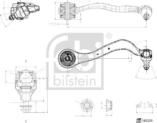 Febi Bilstein 185539 - Neatkarīgās balstiekārtas svira, Riteņa piekare autodraugiem.lv