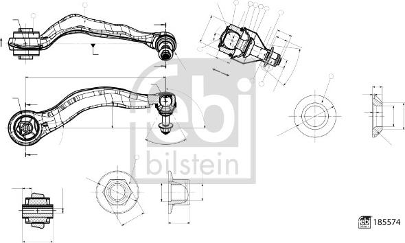 Febi Bilstein 185574 - Neatkarīgās balstiekārtas svira, Riteņa piekare autodraugiem.lv