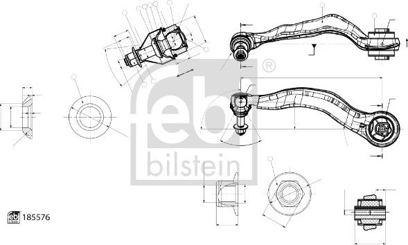 Febi Bilstein 185576 - Neatkarīgās balstiekārtas svira, Riteņa piekare autodraugiem.lv