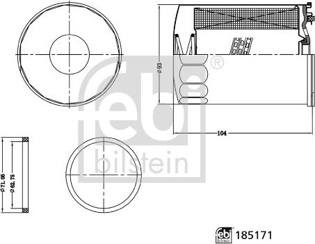 Febi Bilstein 185171 - Dzesēšanas šķidruma filtrs autodraugiem.lv